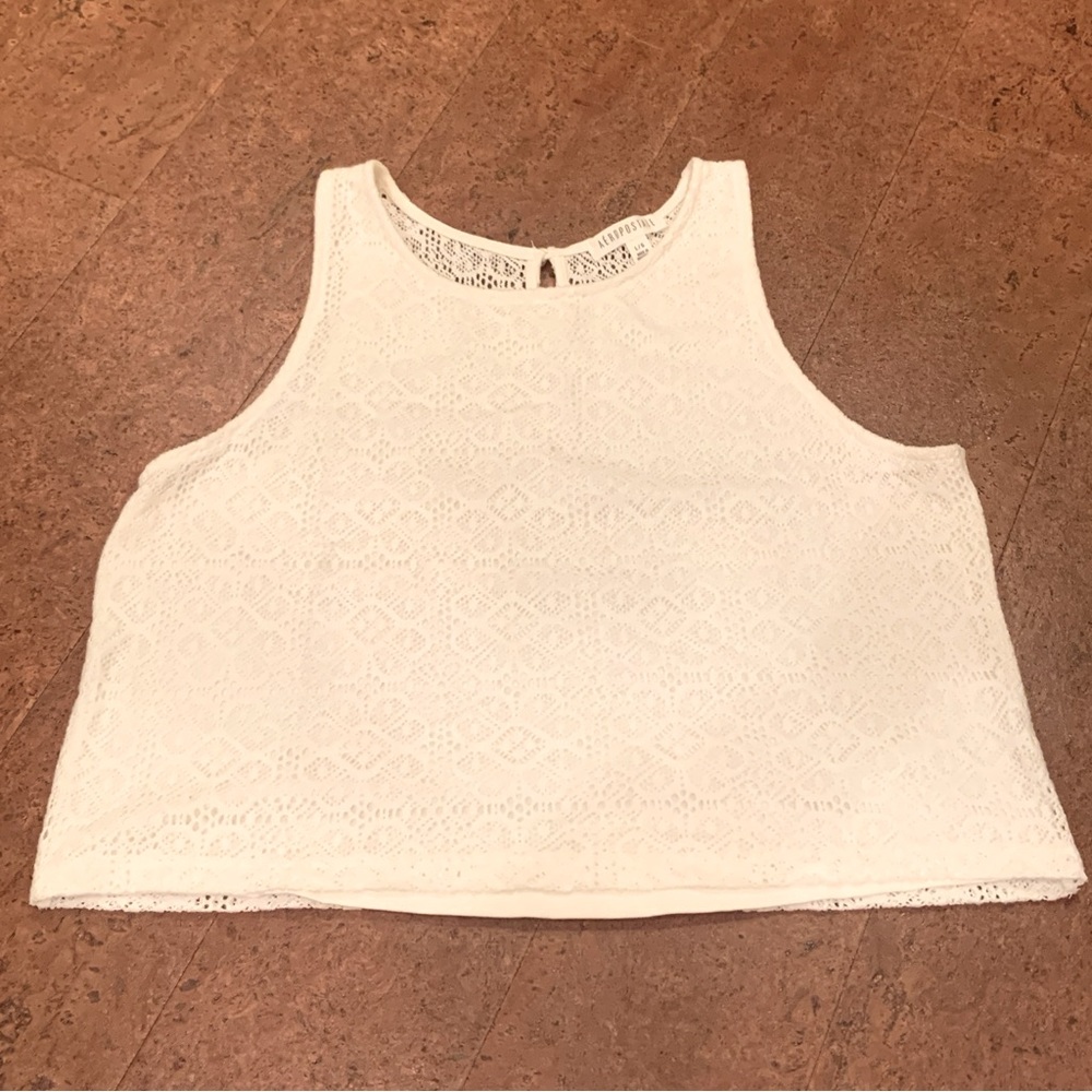 Aeropostale Women’s Size Large Cream Lace Tank Top